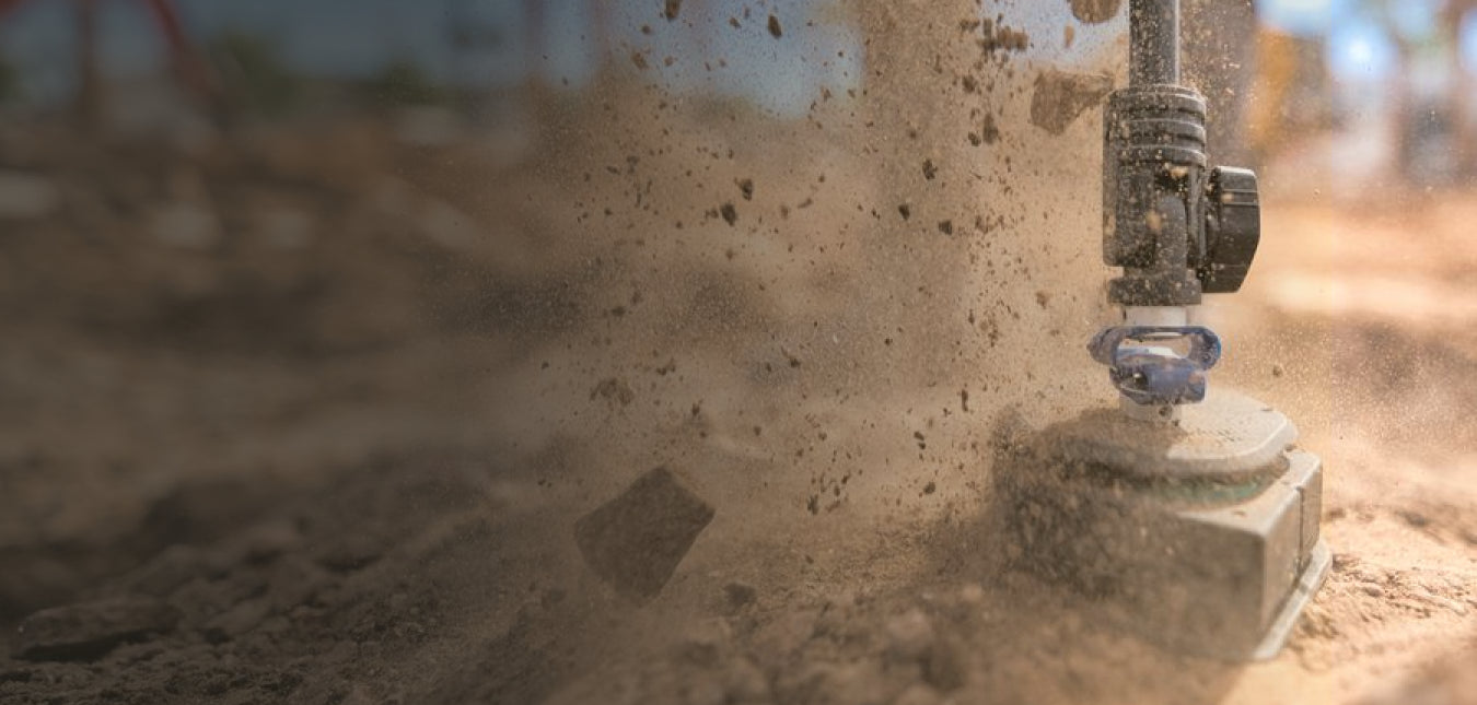 Moasure 2 PRO measuring in dust and rough ground conditions